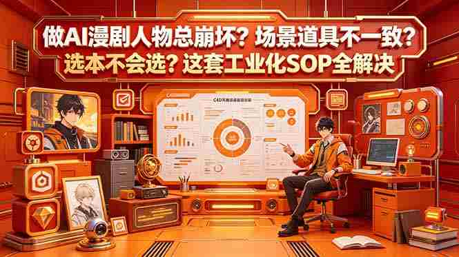（18850期）做AI漫剧人物总崩坏？场景道具不一致？选本不会选？这套工业化SOP全解决 (更新)