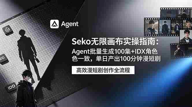 （19006期）Seko无限画布实操指南：Agent批量生成100集+IDX角色一致，单日产出100分钟漫短剧