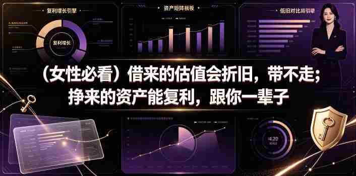 付费文章：（女性必看）借来的估值会折旧，带不走；挣来的资产能复利，跟你一辈子
