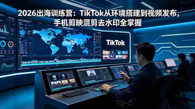 （18875期）2026出海训练营：TikTok从环境搭建到视频发布，手机剪映混剪去水印全掌握
