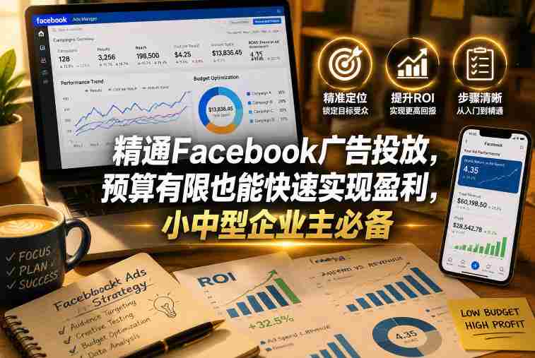 精通Facebook广告投放,预算有限也能快速实现盈利,小中型企业主必备【原创双语字幕】-中创网,冒泡网,福缘网创业项目大全-创安网