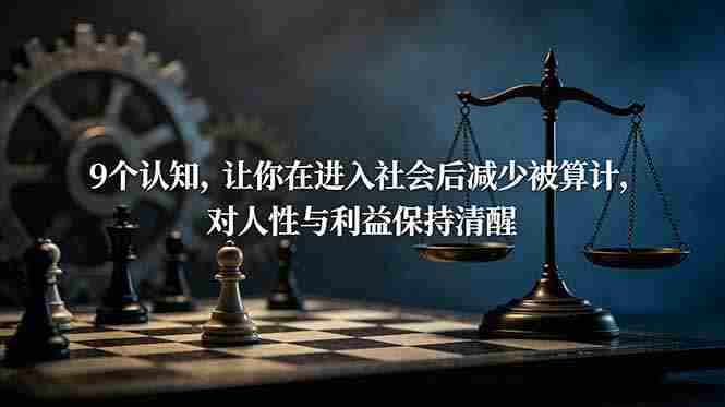 （19042期）付费文章：9个认知，让你在进入社会后减少被算计，对人性与利益保持清醒