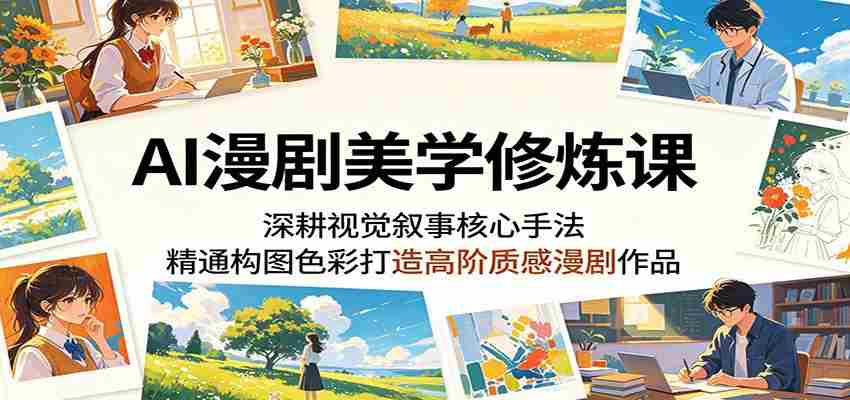 AI漫剧美学修炼课：深耕视觉叙事核心手法，精通构图色彩打造高阶质感漫剧作品