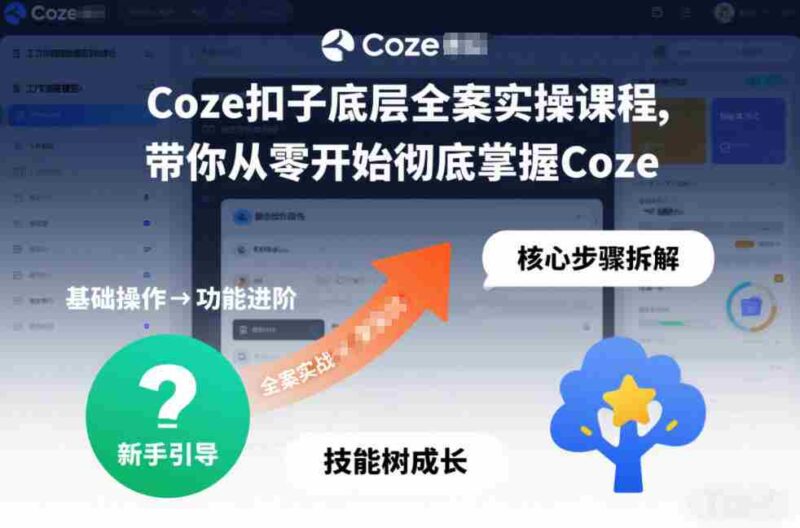 Coze扣子底层全案实操课程,带你从零开始彻底掌握Coze(更新7月)-中创网,冒泡网,福缘网创业项目大全-创安网