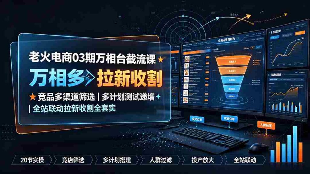 （19431期）老火电商03期万相台截流课：竞品多渠道筛选｜多计划测试递增｜全站联动拉新收割全套实操教学