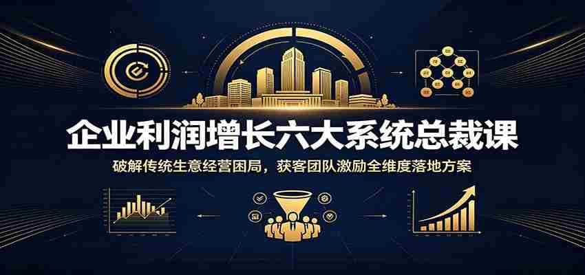 企业利润增长六大系统总裁课：破解传统生意经营困局，获客团队激励全维度落地方案