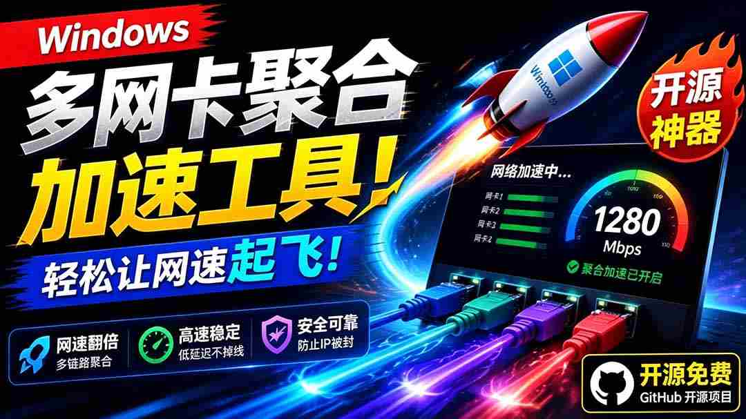 （19375期）Github开源黑科技！多网卡网速聚合加速工具，一键让你的电脑网速起飞，这感觉也太爽了HypoMux