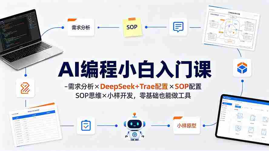 （19539期）AI编程小白入门课-需求分析×DeepSeek+Trae配置×SOP思维×小样开发，零基础也能做工具