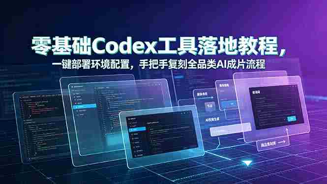 （19152期）零基础Codex工具落地教程，一键部署环境配置，手把手复刻全品类AI成片流程
