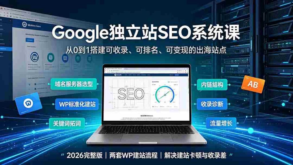 （19426期）Google独立站SEO-7月系统课：出海基建×WordPress建站×AI内容生产×站内外优化×Search Console×AdSense变现