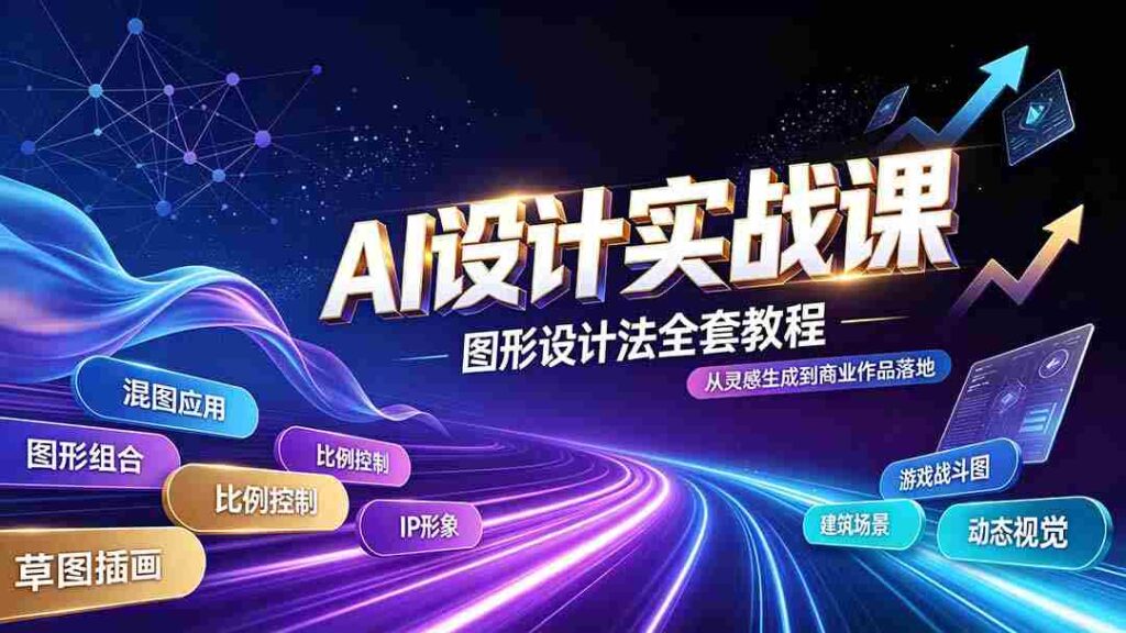 （19554期）AI设计实战课｜图形设计法全套教程，解锁AI工作流技法，精通插画IP、建筑、游戏视觉创作