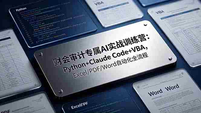 （19268期）财会审计专属 AI实战训练营-更新：Python+Claude Code+VBA，Excel/PDF/Word自动化全流程