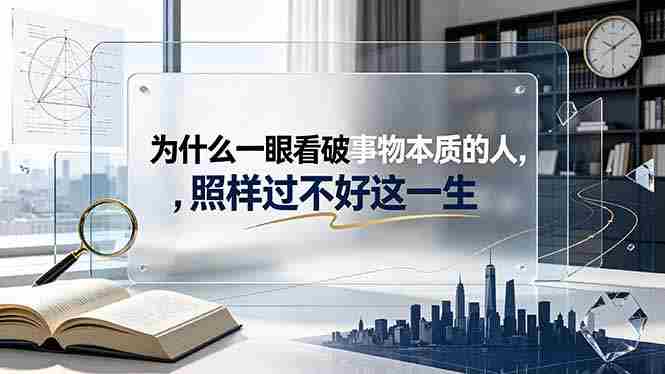 （19165期）付费文章：为什么一眼看破事物本质的人，照样过不好这一生
