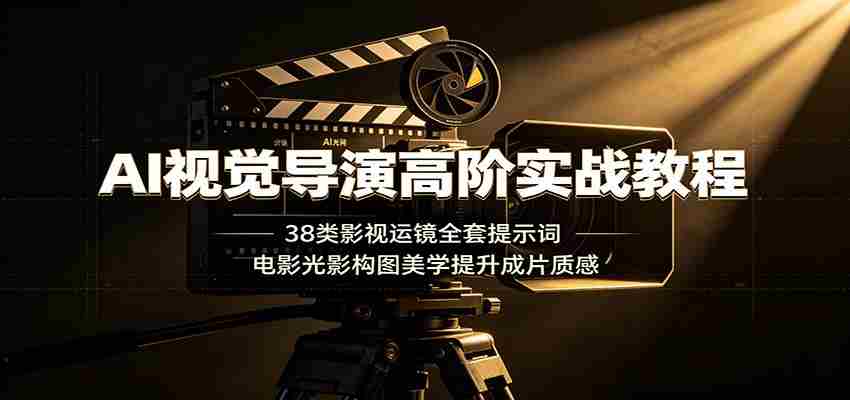 AI视觉导演高阶实战教程：38类影视运镜全套提示词，电影光影构图美学提升成片质感