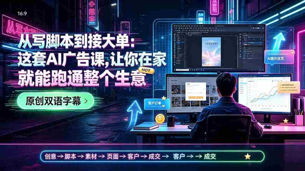 （19318期）从写脚本到接大单：这套AI广告课，让你在家就能跑通整个生意【原创双语字幕】