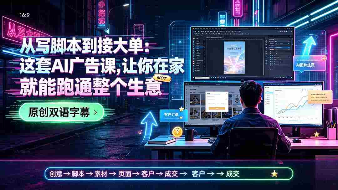 （19318期）从写脚本到接大单：这套AI广告课，让你在家就能跑通整个生意【原创双语字幕】