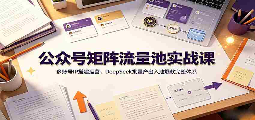 公众号矩阵流量池实战课：多账号IP搭建运营，DeepSeek批量产出入池爆款完整体系