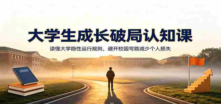大学生成长破局认知课：读懂大学隐性运行规则，避开校园弯路减少个人损失