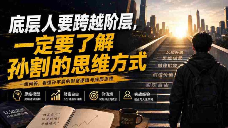 (20040期)付费文章:底层人要跨越阶层,一定要了解孙割的思维方式-中创网,冒泡网,福缘网创业项目大全-创安网