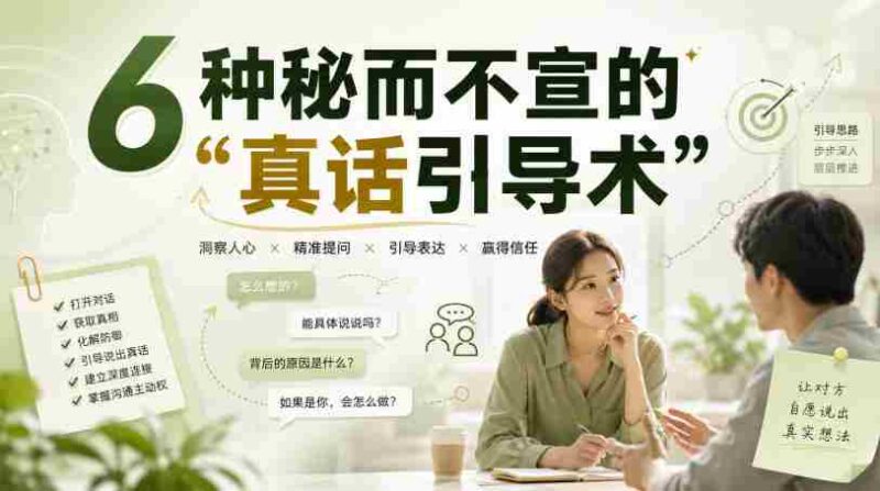 付费文章:6种秘而不宣的“真话引导术”-中创网,冒泡网,福缘网创业项目大全-创安网