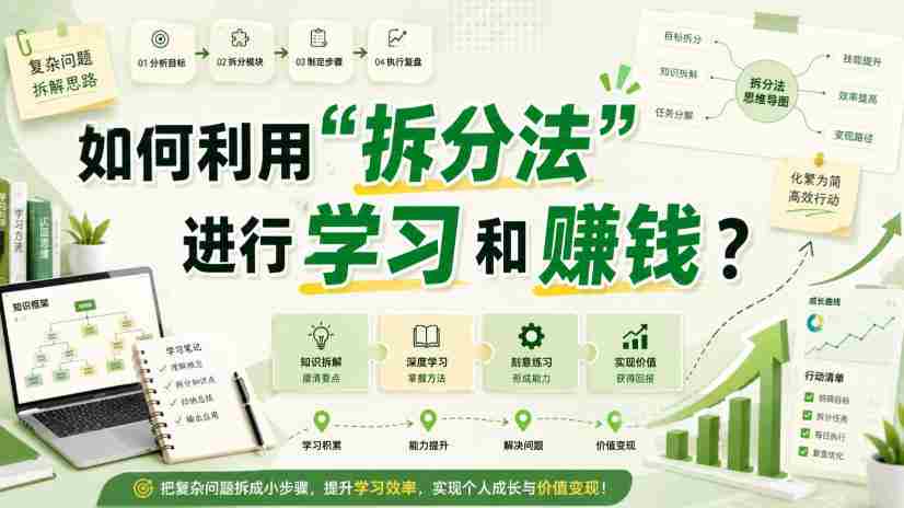 付费文章：如何利用“拆分法”进行学习和賺钱？
