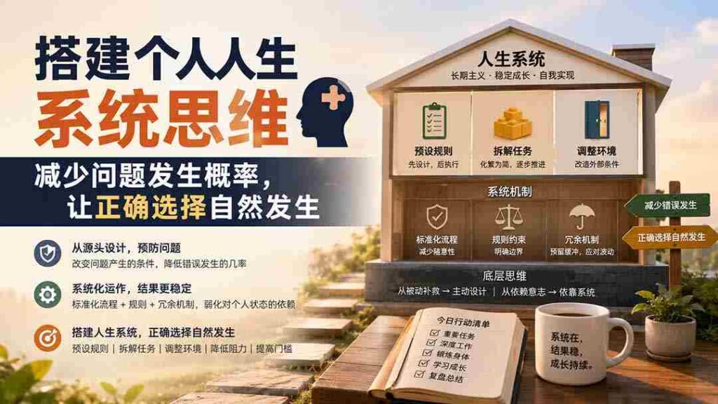 （19985期）付费文章：搭建个人人生系统思维：减少问题发生概率，让正确选择自然发生
