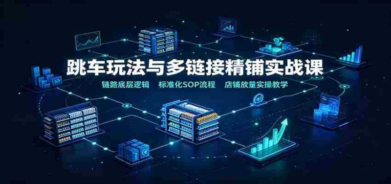 跳车玩法与多链接精铺实战课：链路底层逻辑，标准化SOP流程，店铺放量实操教学-中创网,冒泡网,福缘网创业项目大全-创安网