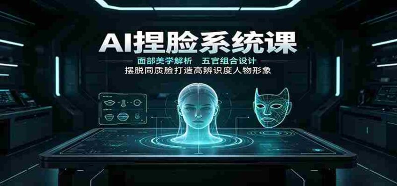 AI捏脸系统课：面部美学解析，五官组合设计，摆脱同质脸打造高辨识度人物形象-中创网,冒泡网,福缘网创业项目大全-创安网