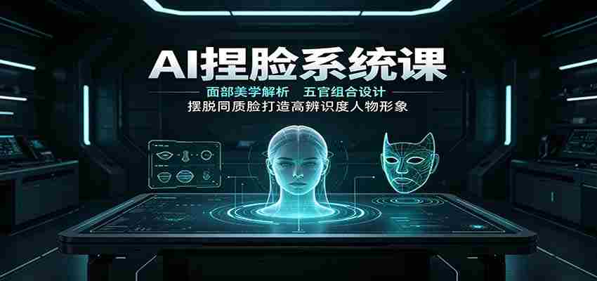 AI捏脸系统课：面部美学解析，五官组合设计，摆脱同质脸打造高辨识度人物形象