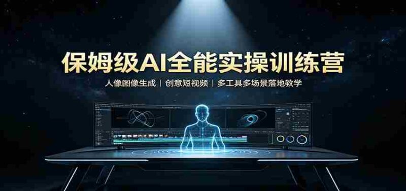 保姆级AI全能实操训练营：人像图像生成，创意短视频，多工具多场景落地教学-中创网,冒泡网,福缘网创业项目大全-创安网