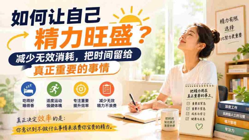 (20071期)付费文章:如何让自己精力旺盛?减少无效消耗,把时间留给真正重要的事情-中创网,冒泡网,福缘网创业项目大全-创安网