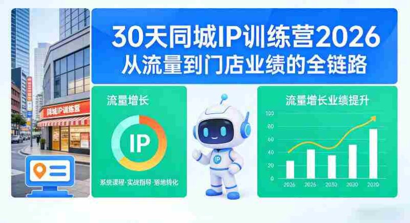 30天同城IP训练营2026年,从流量到门店业绩的全链路(0808更新)-中创网,冒泡网,福缘网创业项目大全-创安网