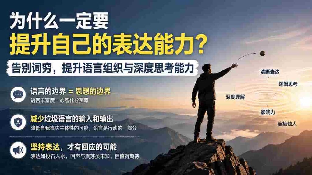 （20070期）付费文章：为什么一定要提升自己的表达能力？告别词穷，提升语言组织与深度思考能力