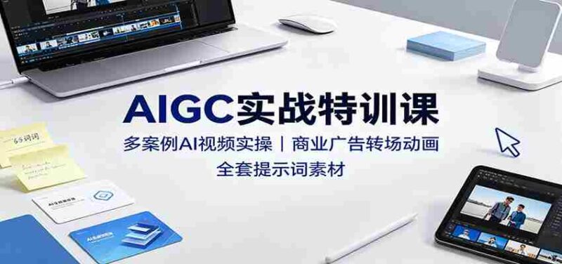 AIGC实战特训课:多案例AI视频实操,商业广告转场动画,全套提示词素材-中创网,冒泡网,福缘网创业项目大全-创安网