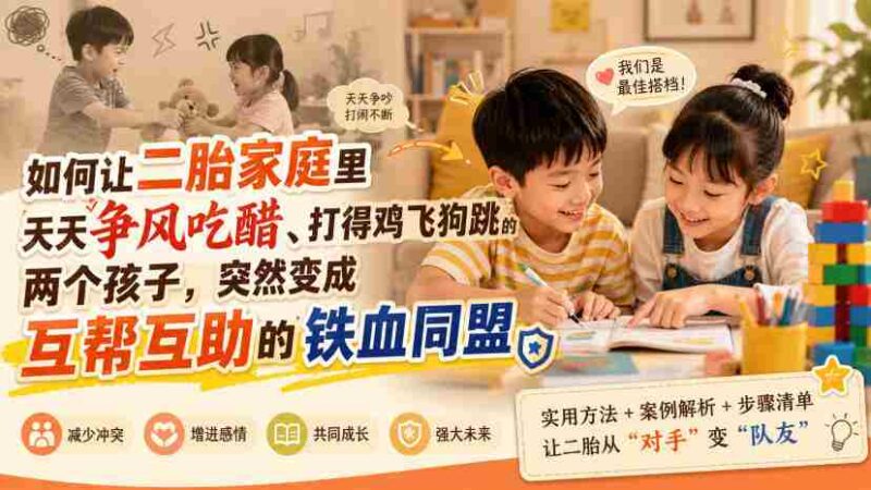 付费文章：如何让二胎家庭里天天争风吃醋、打得鸡飞狗跳的两个孩子，突然变成互帮互助的铁血同盟？-中创网,冒泡网,福缘网创业项目大全-创安网