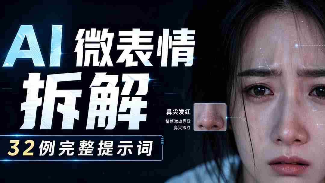 （19629期）AI微表情拆解提示词合集，精准调控AI角色表情，告别塑料感、AI面瘫脸。