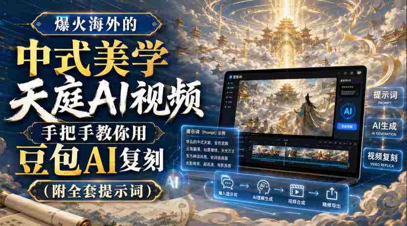 爆火海外的中式美学天庭AI视频，手把手教你用豆包AI复刻（附全套提示词）