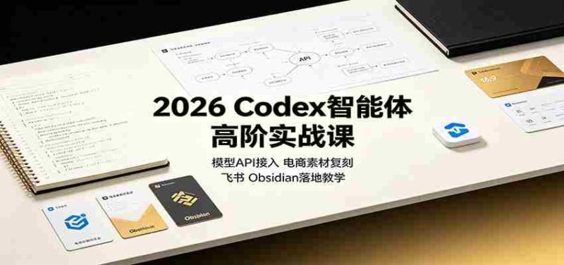 2026 Codex智能体高阶实战课：模型API接入，电商素材复刻，飞书Obsidian落地教学-中创网,冒泡网,福缘网创业项目大全-创安网