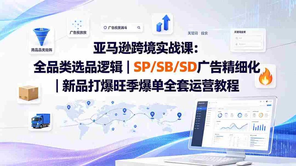 （20160期）亚马逊跨境实战课-更新8月：全品类选品逻辑｜SP/SB/SD广告精细化｜新品打爆旺季爆单全套运营教程