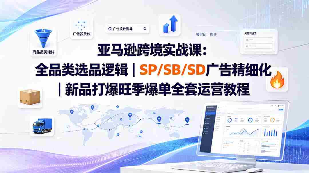 （20160期）亚马逊跨境实战课-更新8月：全品类选品逻辑｜SP/SB/SD广告精细化｜新品打爆旺季爆单全套运营教程