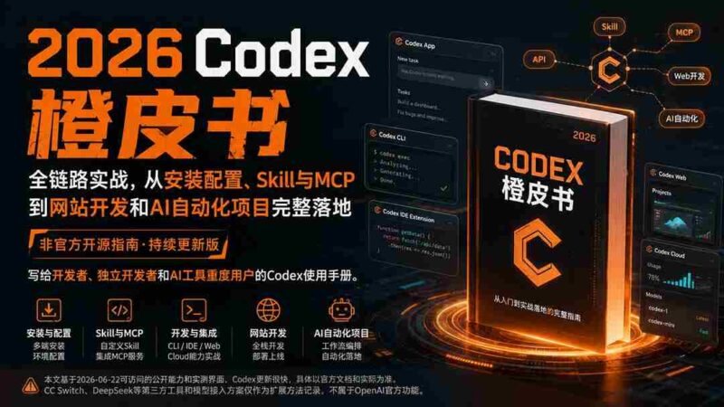 （20105期）2026Codex橙皮书：全链路实战，从安装配置、Skill与MCP到网站开发和AI自动化项目完整落地-中创网,冒泡网,福缘网创业项目大全-创安网