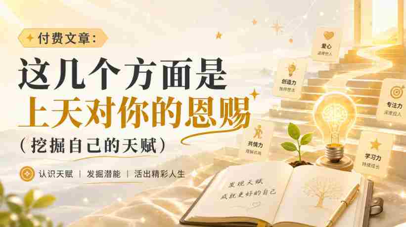 付费文章：这几个方面是上天对你的恩赐（挖掘自己的天赋）