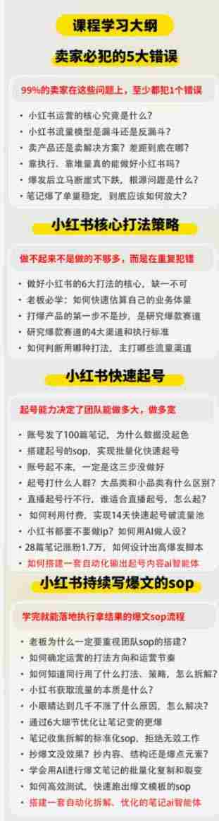 （19747期）小红书高利润AI经营课2026年7.18-20：起号+爆文+付费+达人+私域，利用AI与SOP实现团队人效翻倍增长
