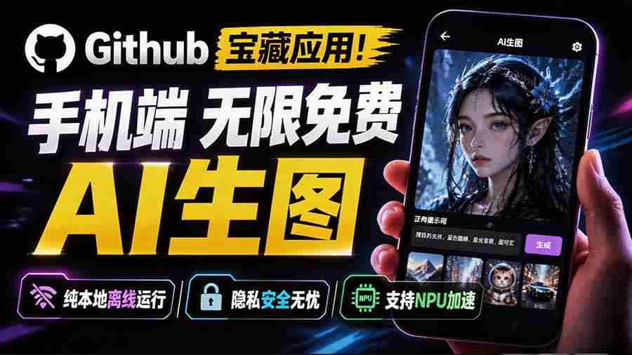 （19681期）Github宝藏应用！手机端无限免费AI 生图，纯本地离线运行，支持NPU加速 斩获3.1k stars，local-dream