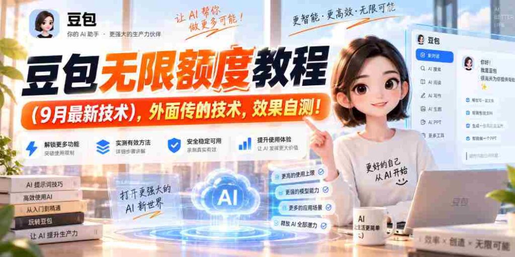豆包无限额度教程（9月最新技术），外面传的技术，效果自测！