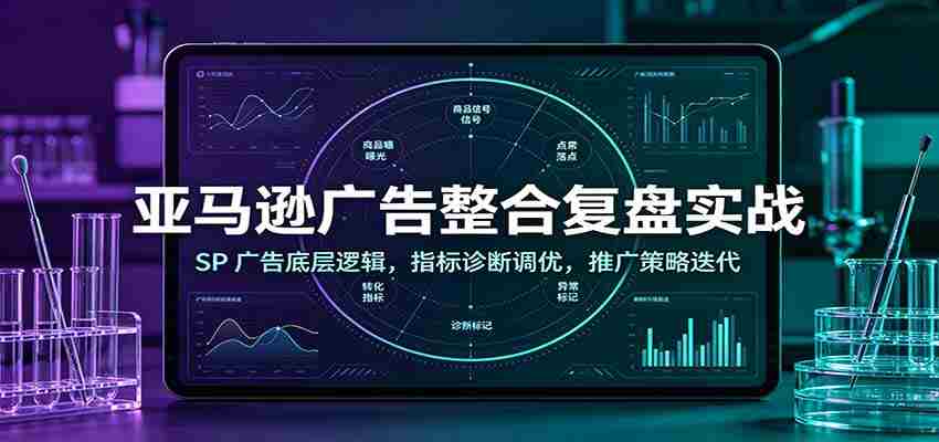 亚马逊广告整合复盘实战：SP广告底层逻辑，指标诊断调优，推广策略迭代