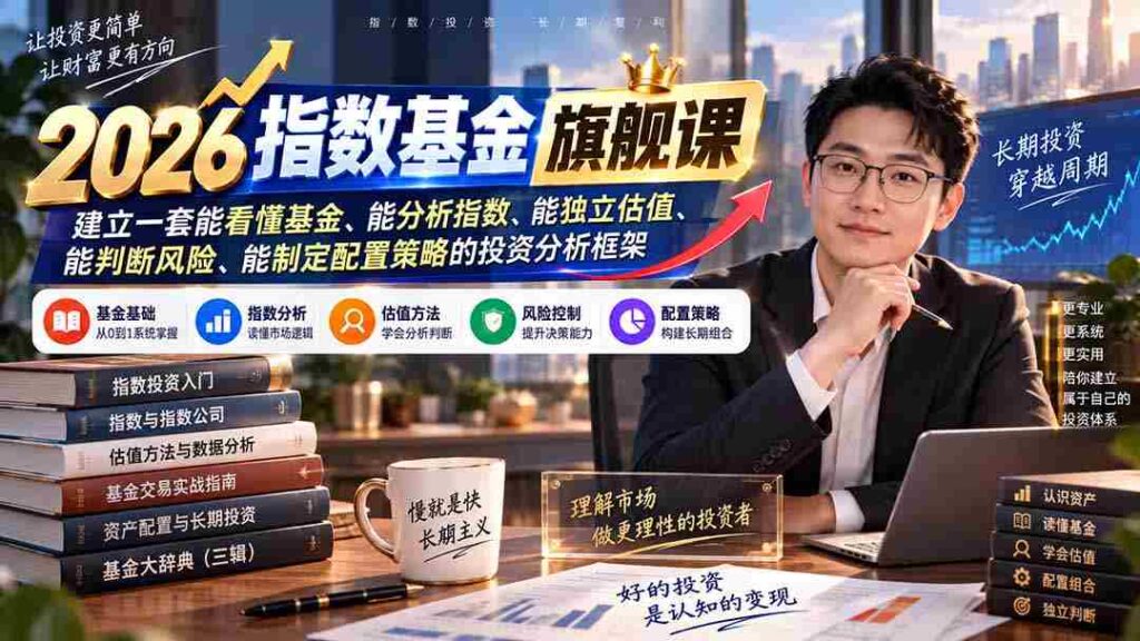 （20298期）2026指数基金旗舰课｜建立一套能看懂基金、能分析指数、能独立估值、能判断风险、能制定配置策略的投资分析框架