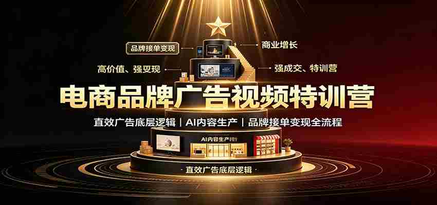 电商品牌广告视频特训：直效广告底层逻辑，AI内容生产，品牌接单变现全流程