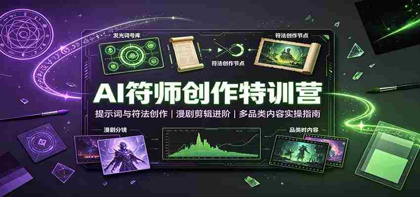 AI符师创作特训营：提示词与符法创作，漫剧剪辑进阶，多品类内容实操指南