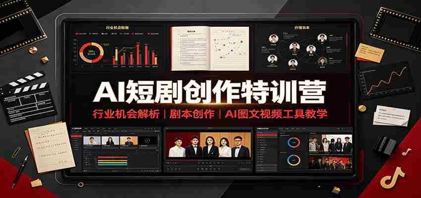 AI短剧创作特训营：行业机会解析，剧本创作，AI图文视频工具教学（文字版）